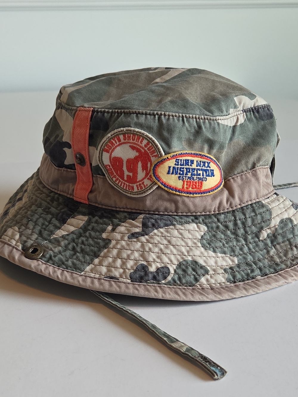 The Children's Place Camo Bucket Hat with Surf Patch Accents - Swim Camping Sun